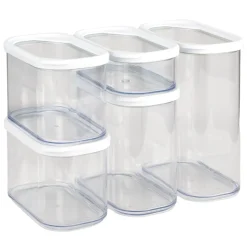 Boîte de conservation x5 transparente avec couvercle blanc 0,4 à 2L < Gifi Clearance