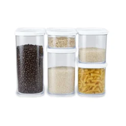 Boîte de conservation x5 transparente avec couvercle blanc 0,4 à 2L < Gifi Clearance