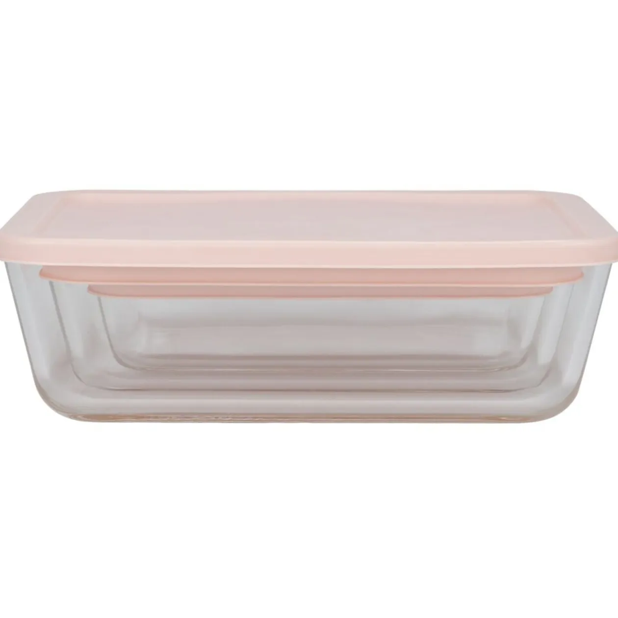 Boîte de conservation x3 verre et plastique 820/1550/2650ml (2 modèles vert ou rose)
