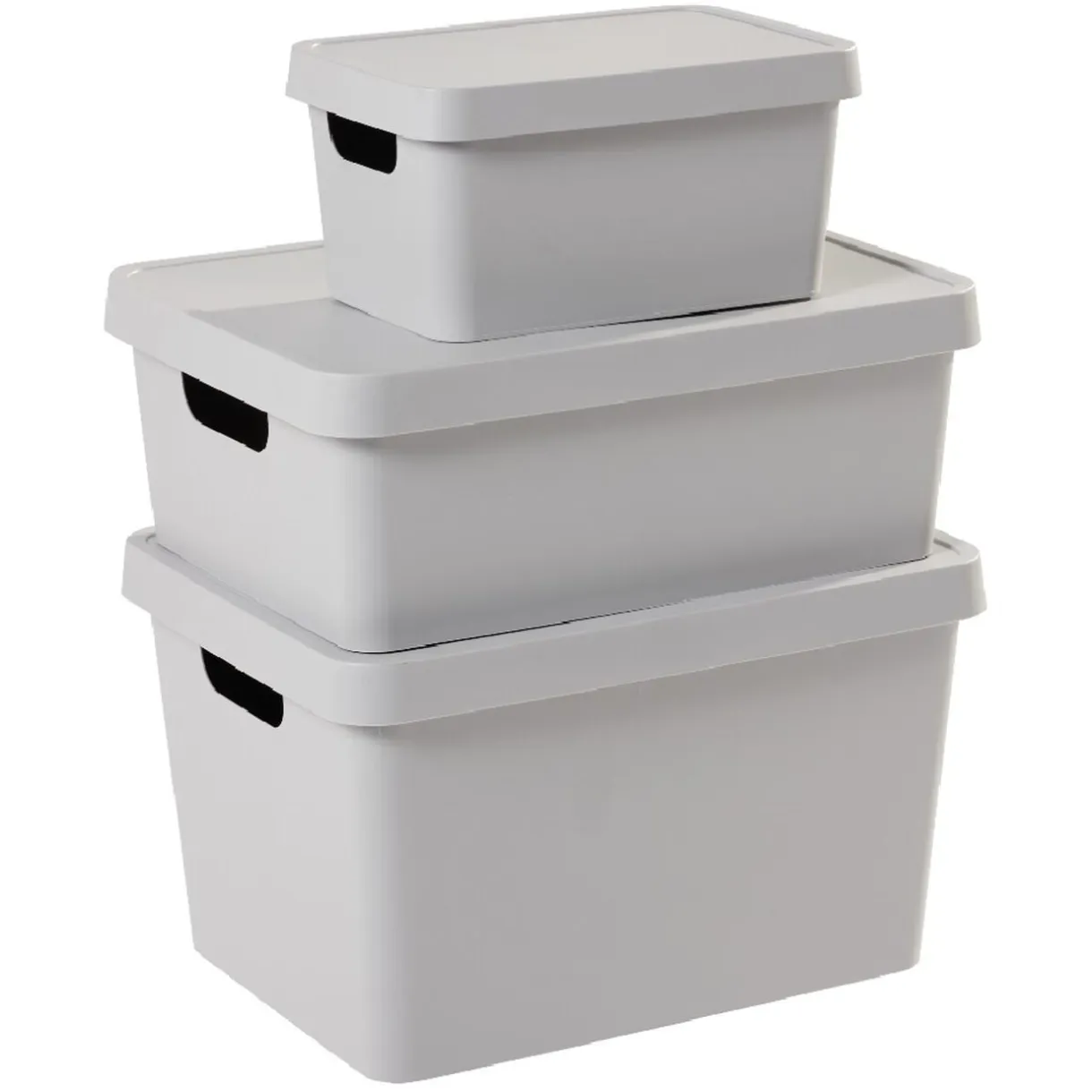 Boîte de rangement avec couvercle grise 3,6 L < Gifi Hot