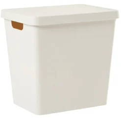 Boîte de rangement avec couvercle beige 26 L