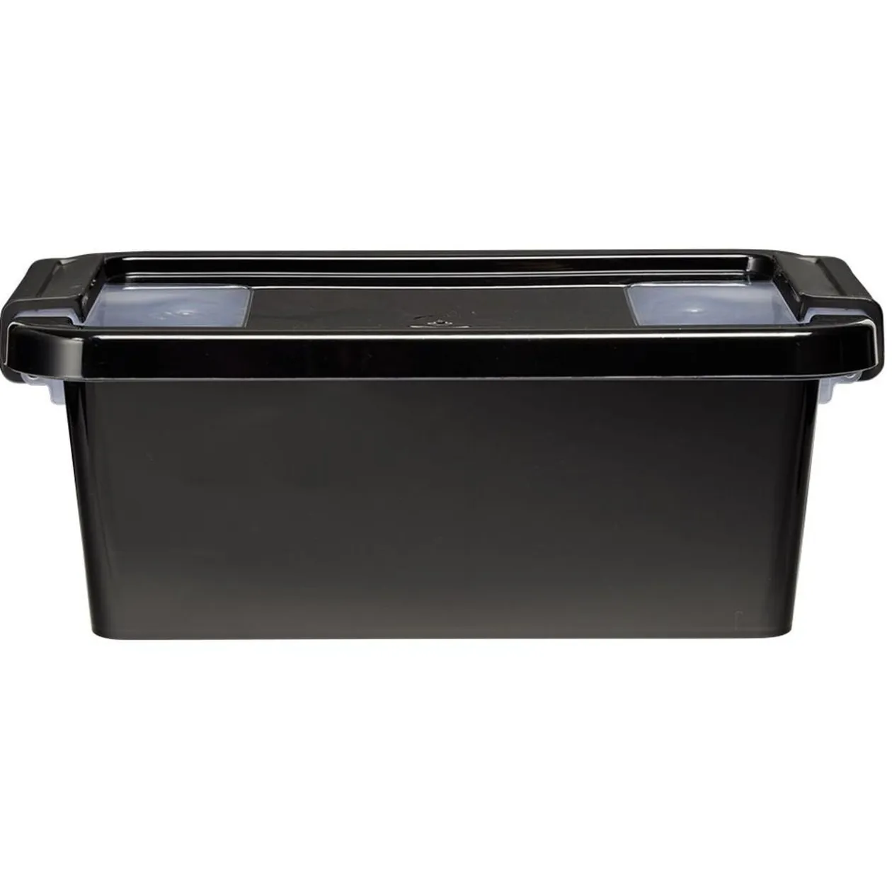 Boîte de rangement avec couvercle noir transparent 4L