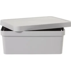 Boîte de rangement avec couvercle grise 11 L