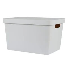 Boîte de rangement avec couvercle beige 11 L