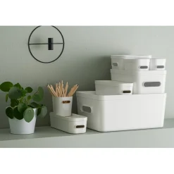 Boîte de rangement avec poignée blanc < Gifi New
