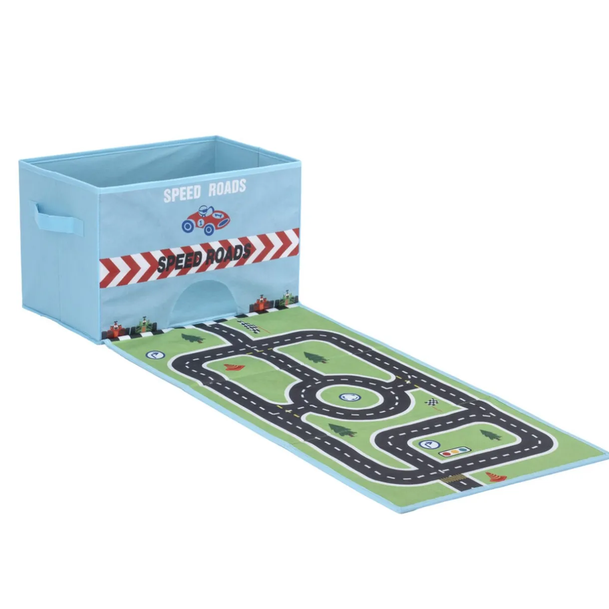 Boîte de rangement avec tapis de jeux circuit ou safari - 2 modèles < Gifi New