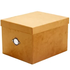 Boîte de rangement carrée velours marron 25x20xH30cm - Taille M