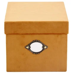 Boîte de rangement carrée velours marron 18x15xH25cm - Taille S < Gifi Clearance