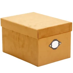 Boîte de rangement carrée velours marron 18x15xH25cm - Taille S < Gifi Clearance