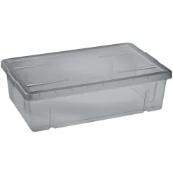 Boîte de rangement dessous de lit noir transparent 28L < Gifi Outlet