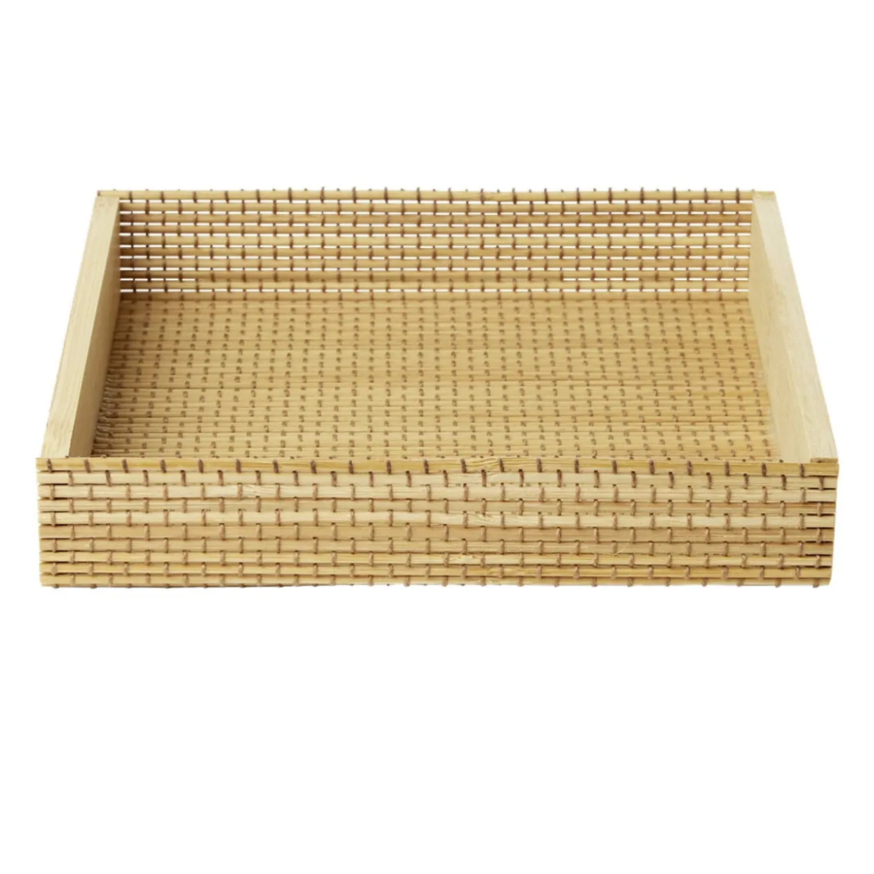 Boîte de rangement en bambou 17x17xH3cm