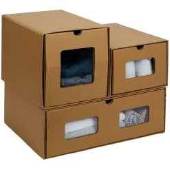 Boîte de rangement en carton avec fenêtre transparente 34x23xH16cm < Gifi Clearance