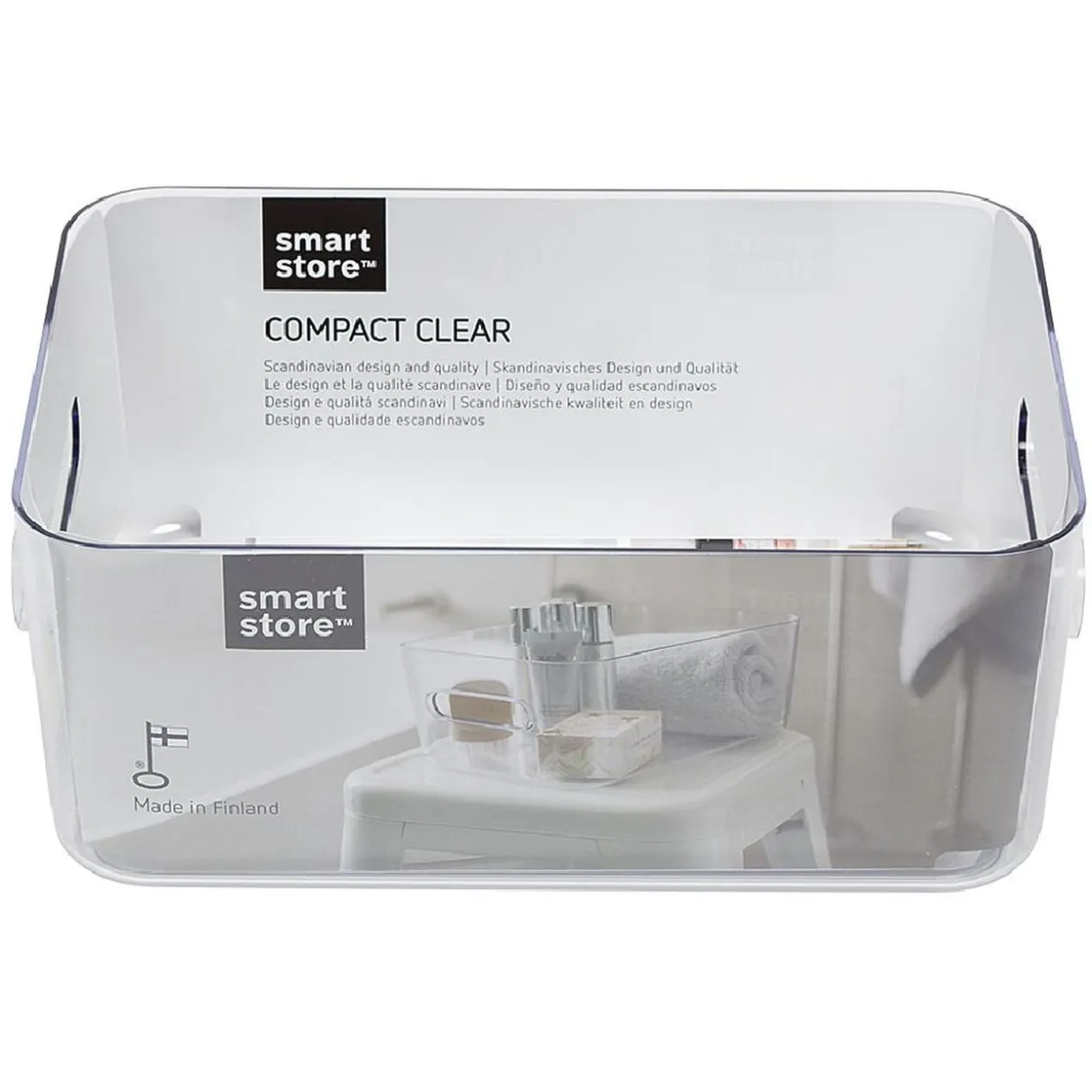 Boîte de rangement en plastique transparent SmartStore Compact Clear M