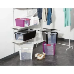 Boîte de rangement 40 L noir < Gifi