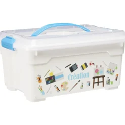 Boîte de rangement motif loisirs créatifs 12L