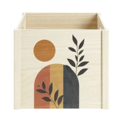Boîte de rangement ouverte en bois 34x28xH34cm (2 modèles)