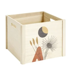Boîte de rangement ouvert en bois 34x28xH34cm (2 modèles)