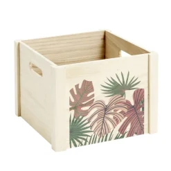Boîte de rangement ouvert en bois 25x18xH25cm (2 modèles) < Gifi Sale