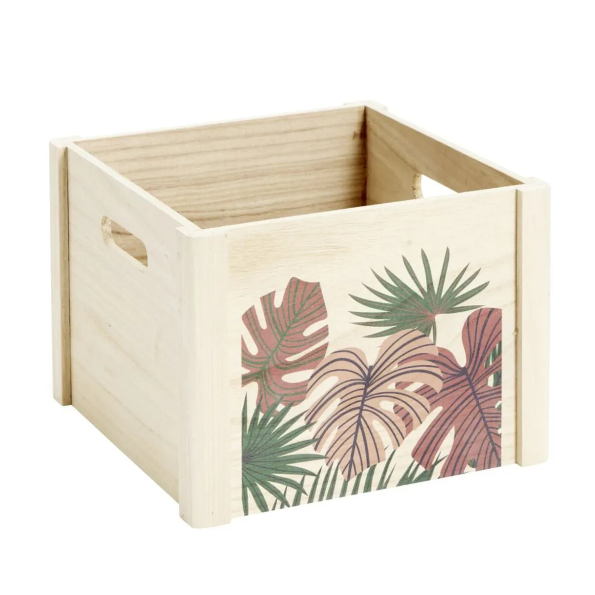 Boîte de rangement ouvert en bois 25x18xH25cm (2 modèles) < Gifi Sale