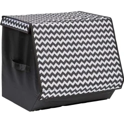 Boîte de rangement à ouverture frontale motif chevron H35 cm
