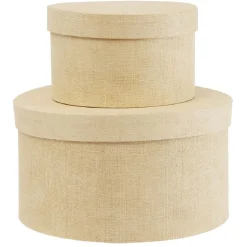 Boîte de rangement ronde beige Ø15xH9cm < Gifi Outlet