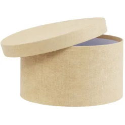 Boîte de rangement ronde beige Ø15xH9cm < Gifi Outlet