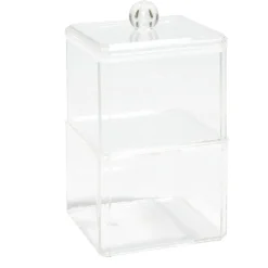 Boîte de rangement salle de bain 2 compartiments 9,3x9,3xH15,5cm