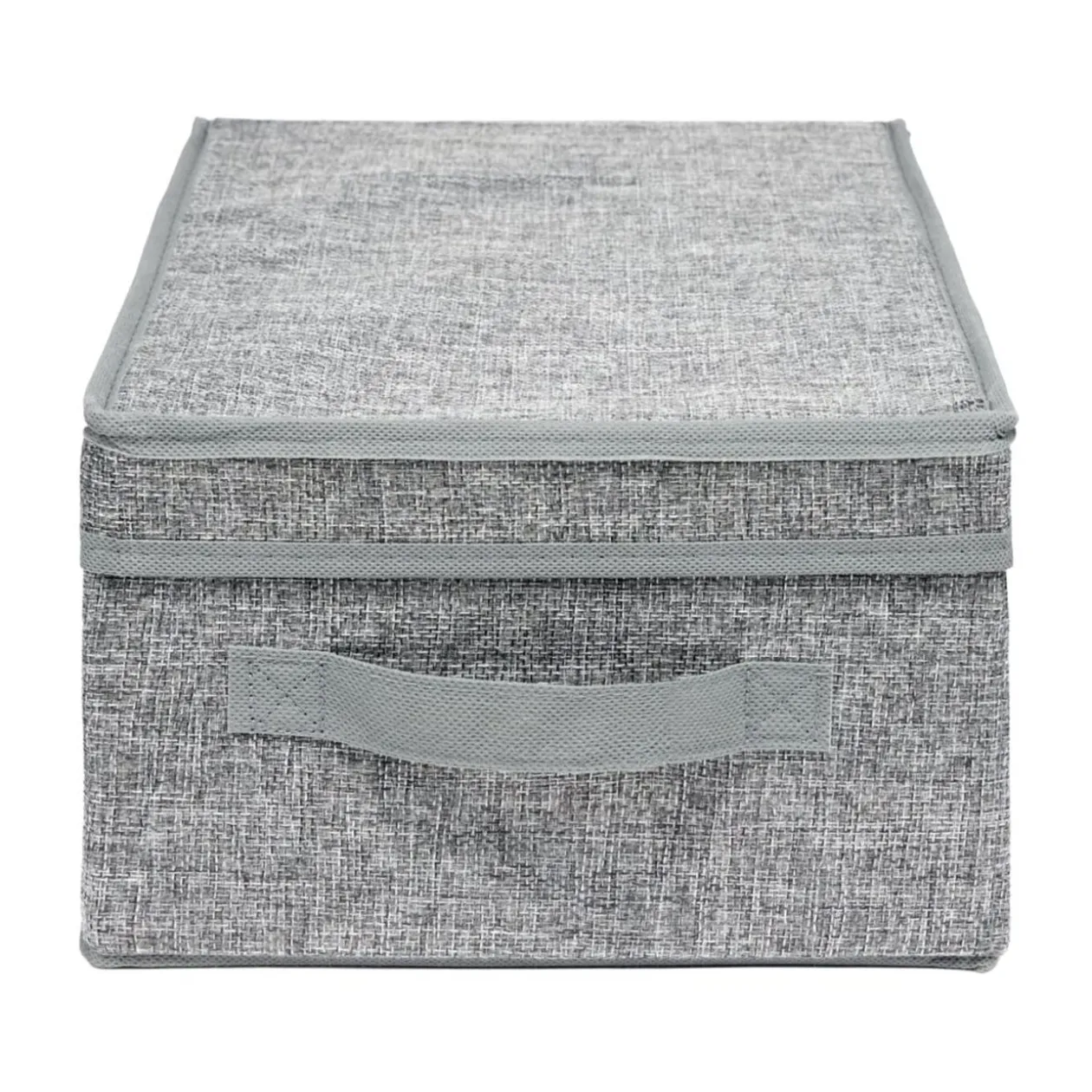 Boîte de rangement tissu tissé avec couvercle 37x25xH16cm (2 modèles)