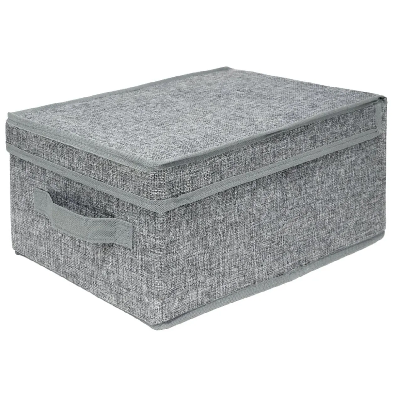 Boîte de rangement tissu tissé avec couvercle 37x25xH16cm (2 modèles)