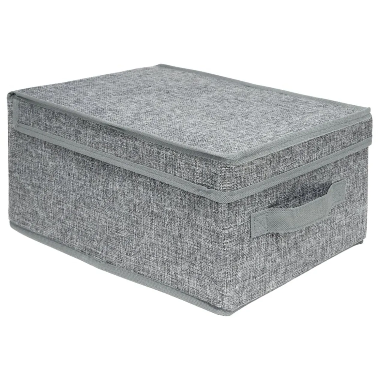 Boîte de rangement tissu tissé avec couvercle 37x25xH16cm (2 modèles)