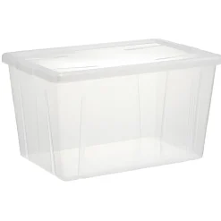 Boîte de rangement transparente avec couvercle 54L