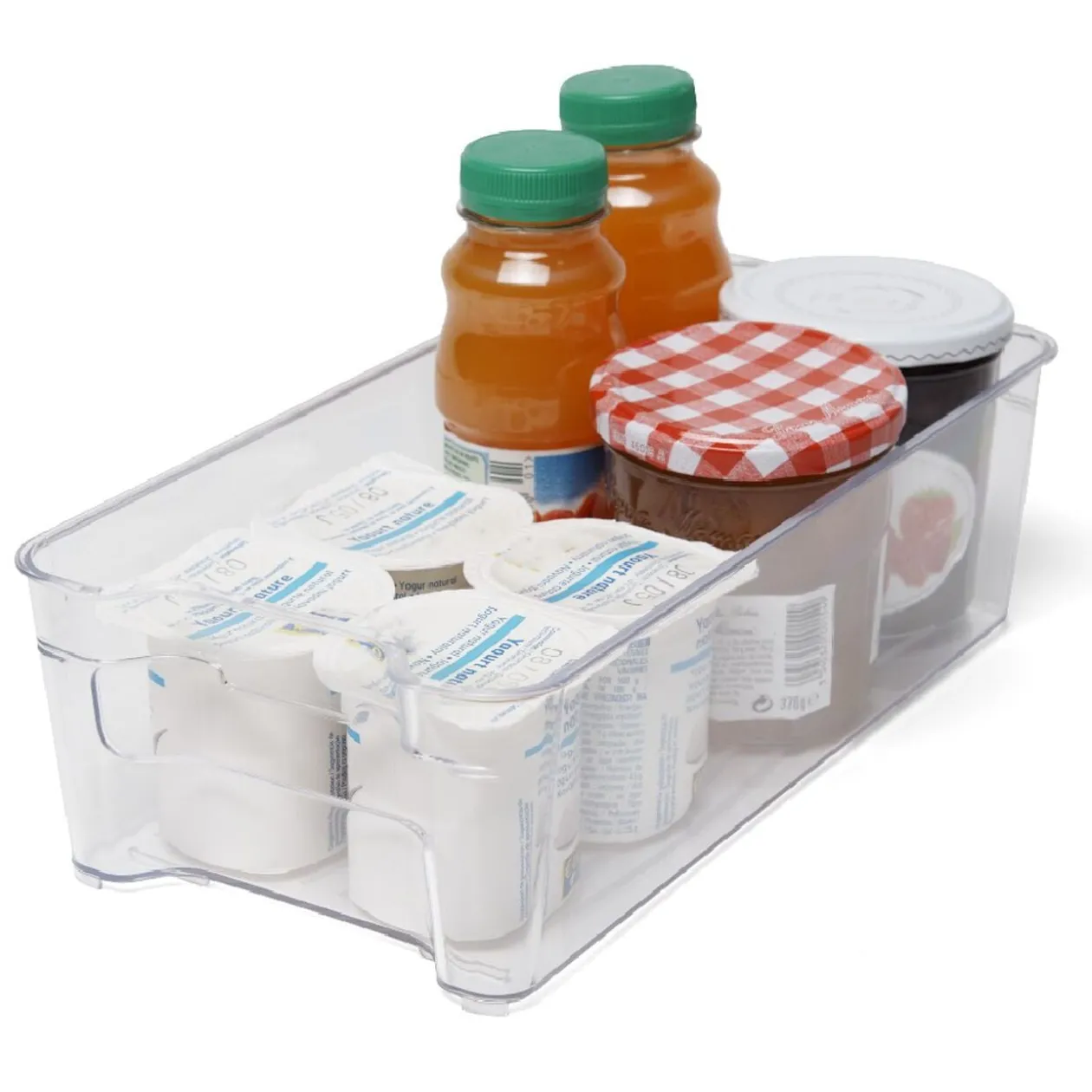 Boîte de rangement étroite transparente pour réfrigérateur