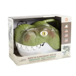 Boîte de rangement tête de dinosaure avec figurines