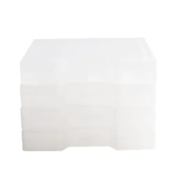 Boîte de rangement x4 plastique empilable 13x13xH9,5cm