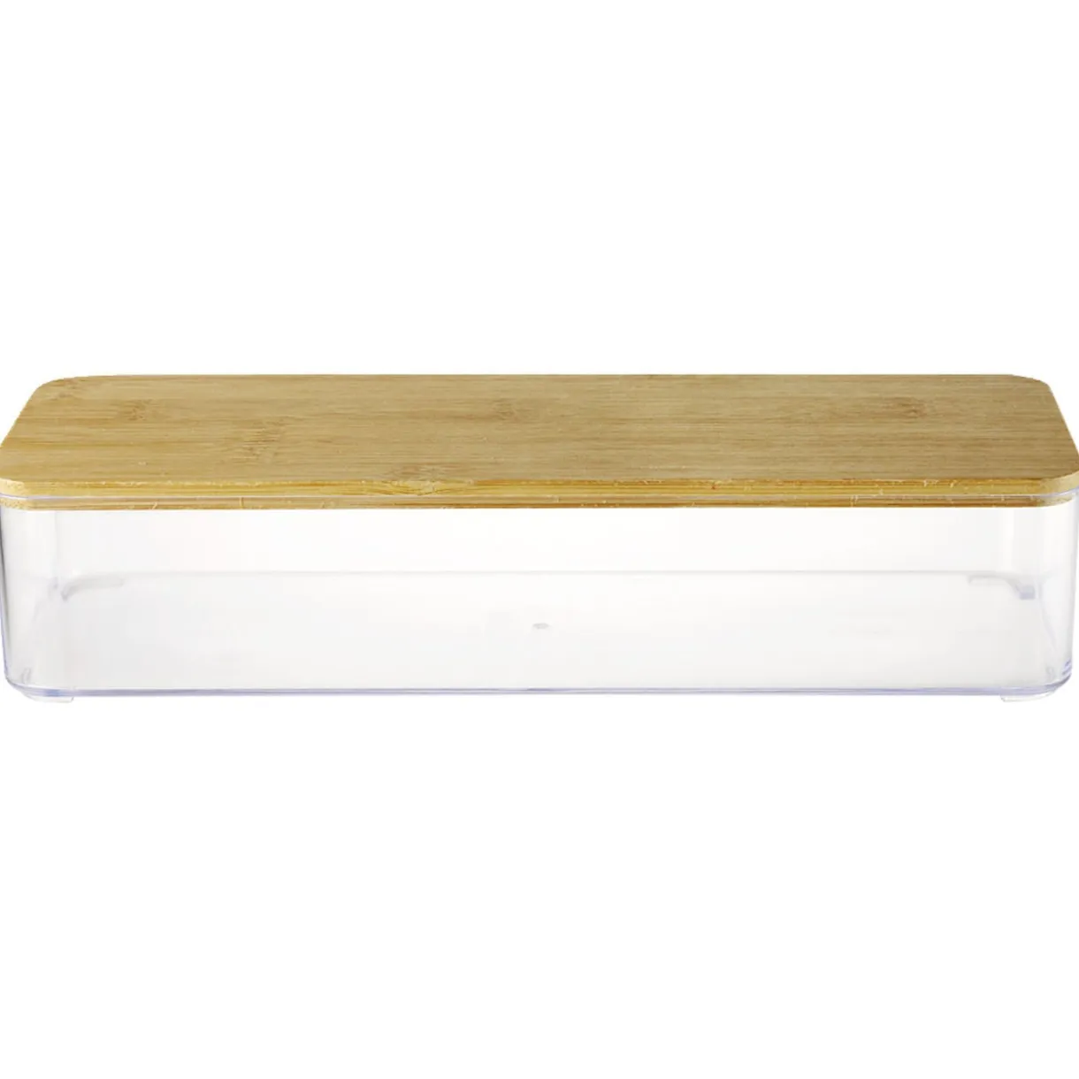 Boîte de rangement x3 plastique transparent couvercle bambou < Gifi Hot