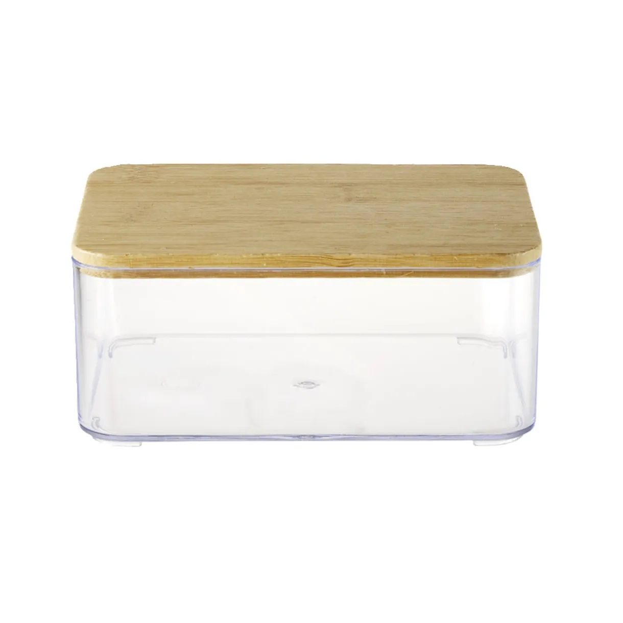 Boîte de rangement x3 plastique transparent couvercle bambou < Gifi Hot