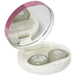 Boîte de transport pour lentilles de contact rose ou bleu < Gifi