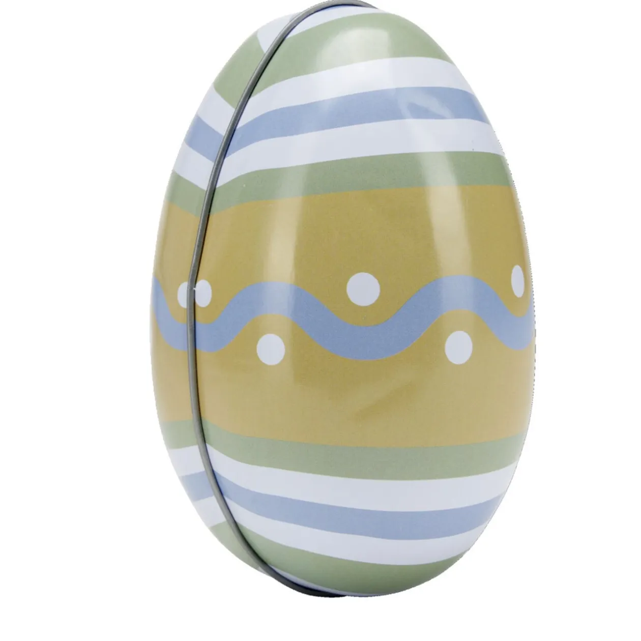 Boîte en fer forme oeuf 13x9xH7cm (3 modèles)