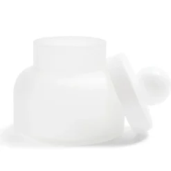 Boîte en verre transparent + couvercle blanc Ø12xH16cm < Gifi Hot