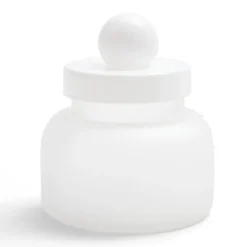 Boîte en verre transparent + couvercle blanc Ø12xH16cm < Gifi Hot