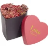 Boîte forme coeur intérieur fleurs séchées 15x15xH14cm < Gifi Discount