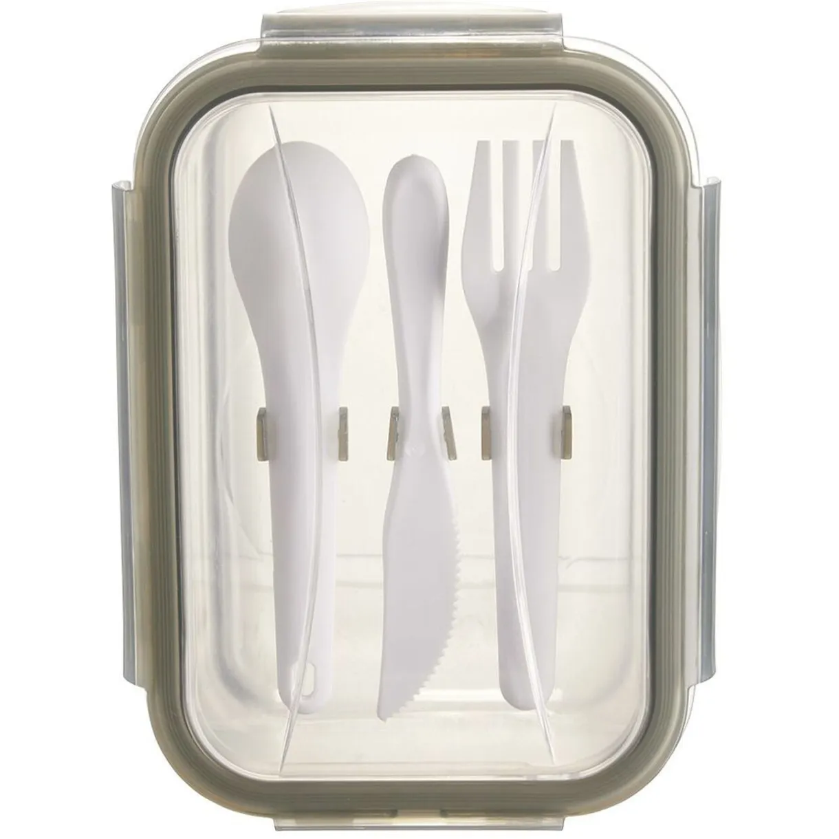 Boîte Lunchbox en verre avec couverts en plastique 1,2L < Gifi Sale