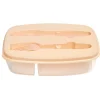 Boîte lunch 1L avec fourchette et couteau 22,5x15,5xH12cm (2 modèles)