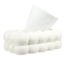 Boîte à mouchoirs décorative forme bubble dolomite blanche 25,5x13,5xH9cm < Gifi Sale