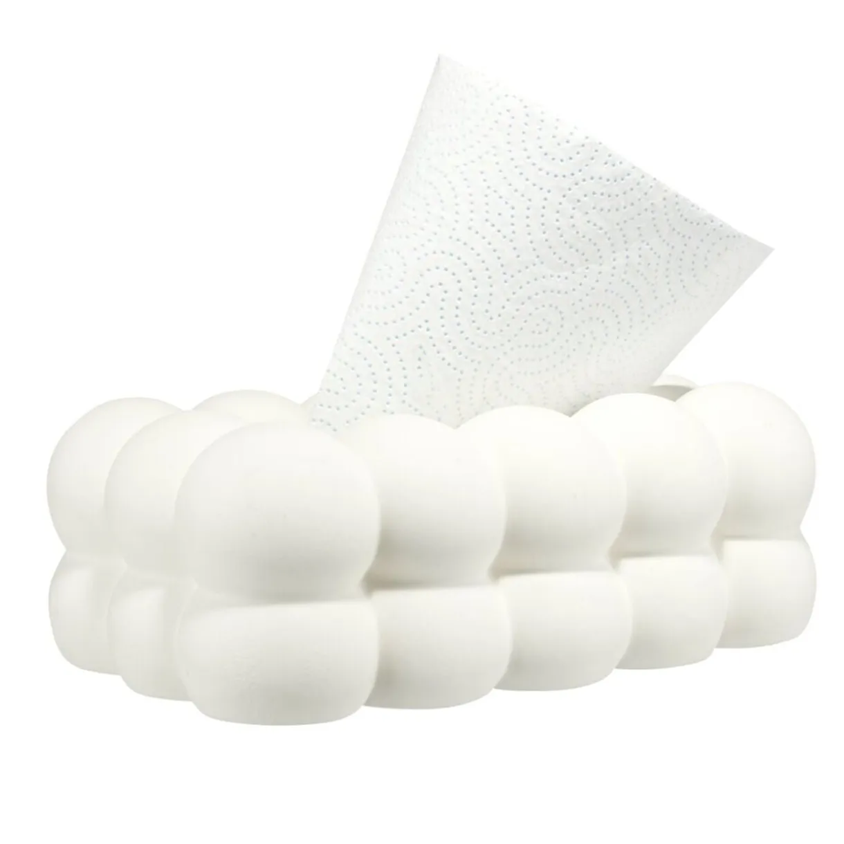 Boîte à mouchoirs décorative forme bubble dolomite blanche 25,5x13,5xH9cm < Gifi Sale