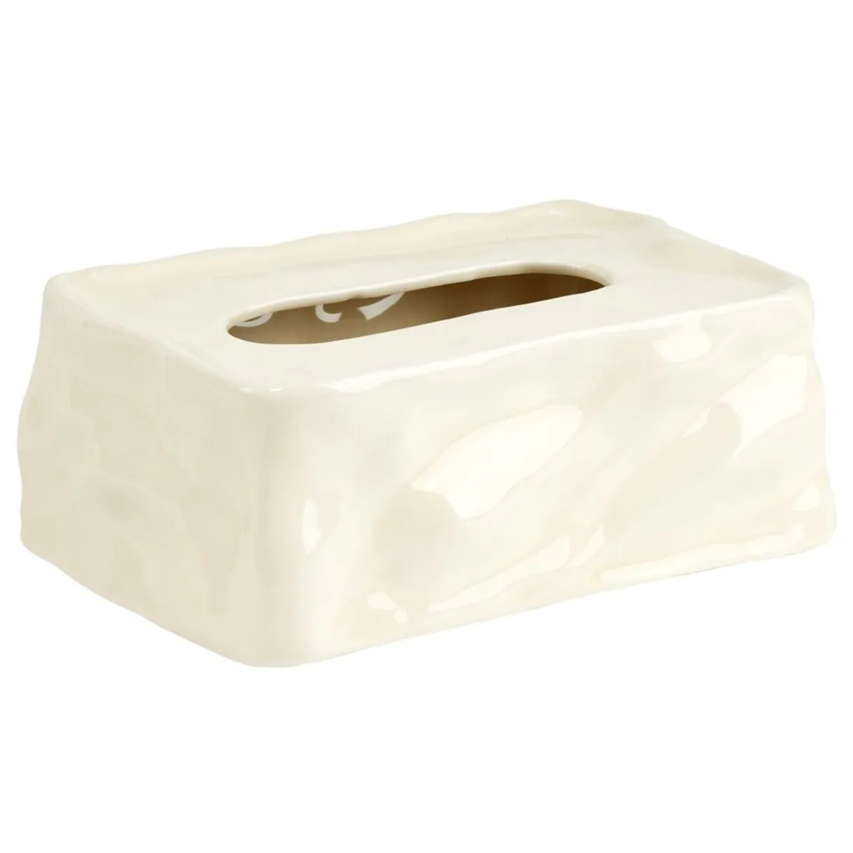 Boîte à mouchoirs en dolomite effet froissé 24x15xH9cm (2 modèles) < Gifi New