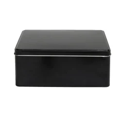 Boîte métal rectangulaire unie 20x14,5xH8cm (3 modèles)