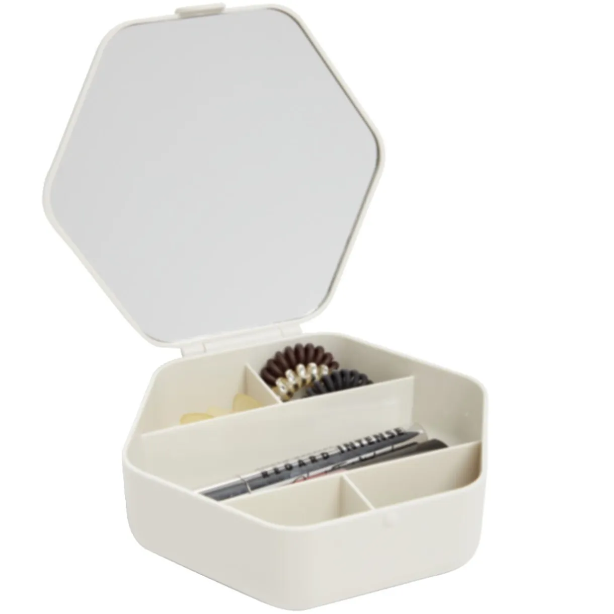 Boîte organisateur à cosmétique et bijoux avec miroir 15x14cm (2 modèles) < Gifi Hot