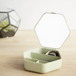 Boîte organisateur à cosmétique et bijoux avec miroir 15x14cm (2 modèles) < Gifi Hot