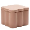 Boîte organisateur salle de bain en dolomite contour ondulé 10x10xH8cm (3 modèles)
